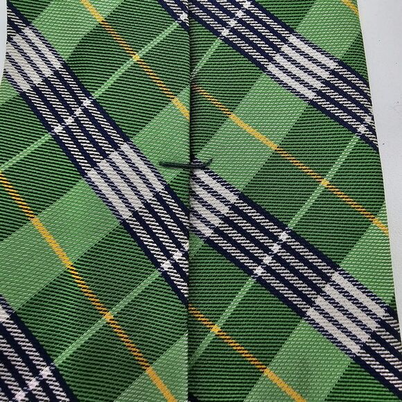 Mens Necktie Ralph Lauren Made in Italy Silk Green Geometric 58 X 3 In Vintage - Picture 5 of 7